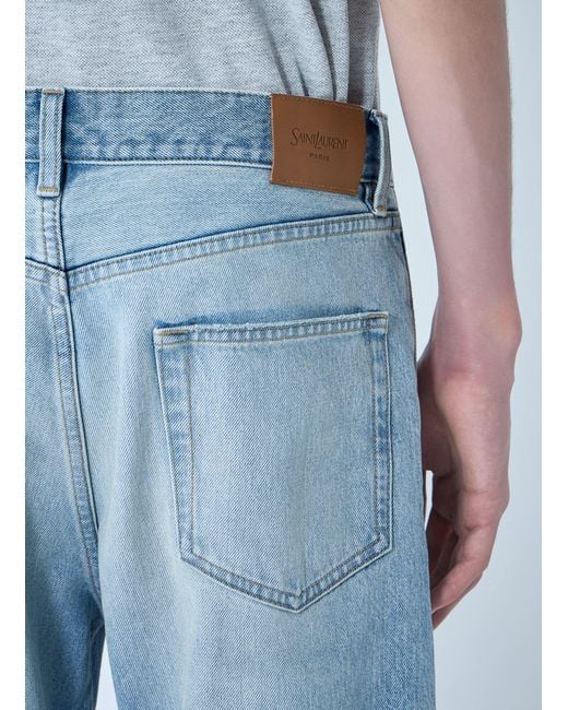 Saint Laurent Blue Loose Straight Mid-Rise Jeans for men