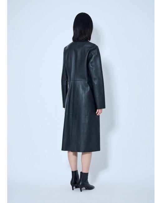Totême Blue Slim Leather Coat