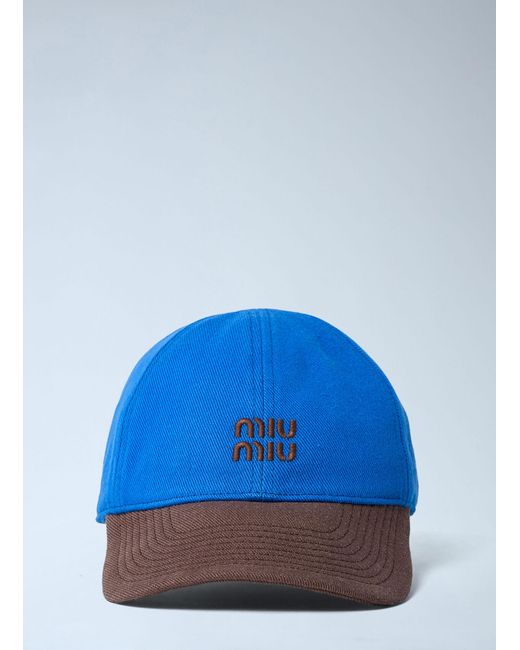 Miu Miu Blue Logo Motif Baseball Cap