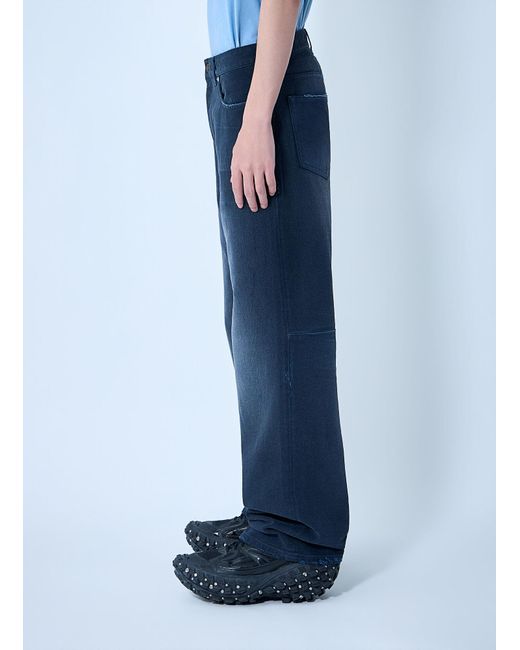 Balenciaga Blue Curved Knee Pants for men