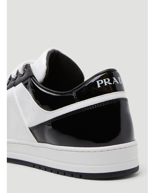 Prada White Downtown Patent Sneakers for men