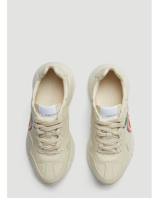 Gucci White Rhyton Apple Sneakers