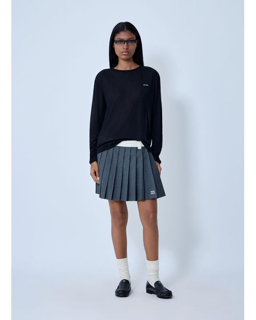 Miu Miu Blue Logo Motif Sweater