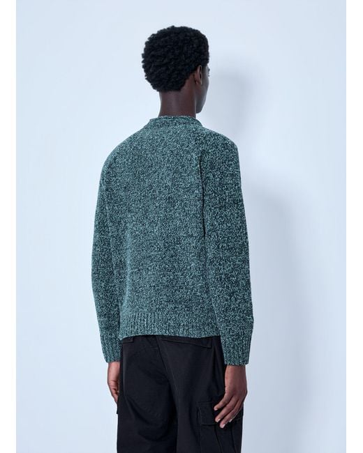 Stone Island Blue Knitted Crewneck Sweater for men