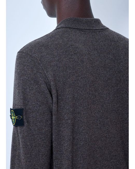 Stone Island Blue Long Sleeve Polo for men