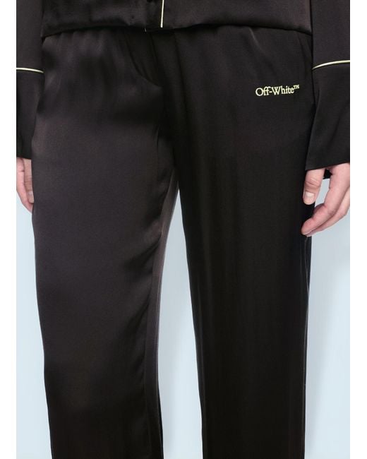 Off-White c/o Virgil Abloh Blue Off Satin Pants
