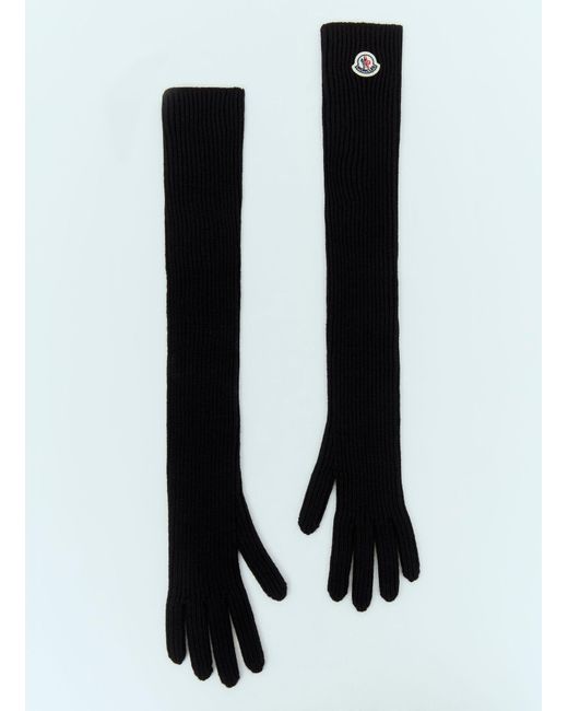Moncler Black Wool Knit Gloves