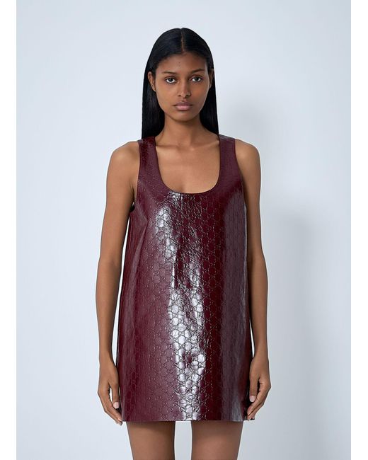 Gucci Leather Mini Dress in Purple