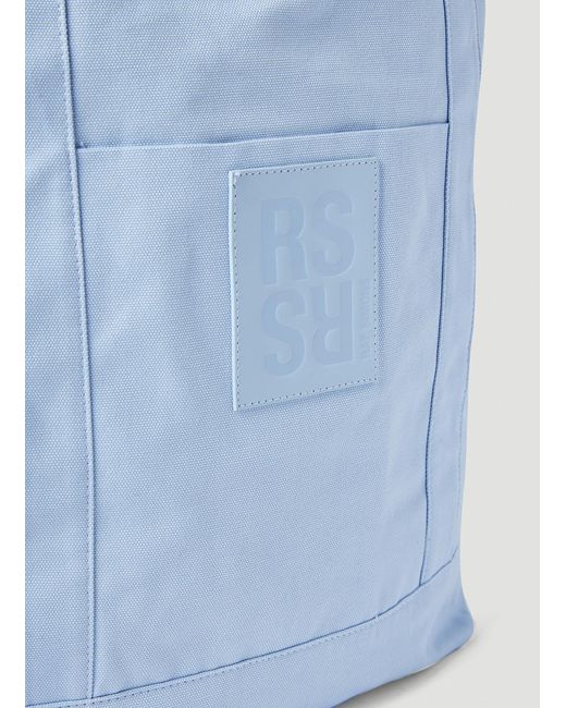 Raf Simons Blue Logo Patch Tote Bag