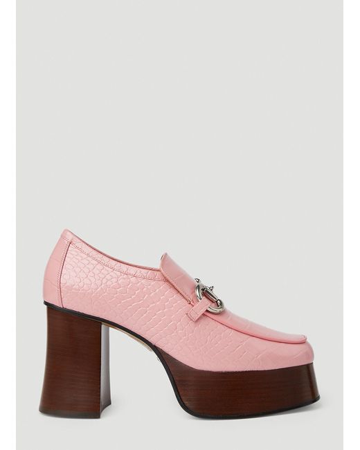 Gucci Horsebit Platform Loafers in Pink Lyst