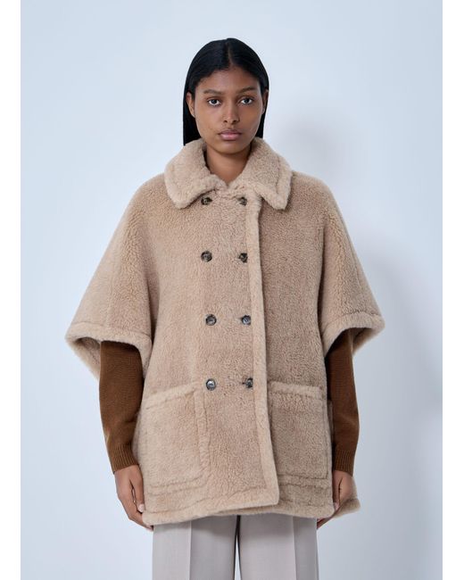 Max Mara Natural Shearling Cape