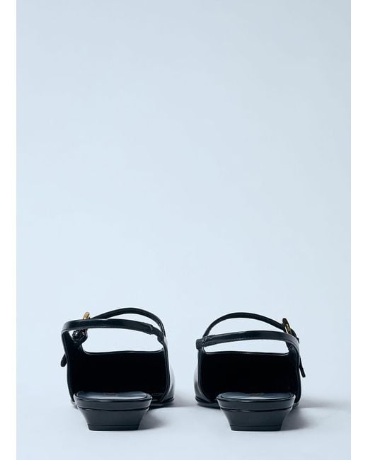 Prada White Leather Slingback Ballerina Pumps