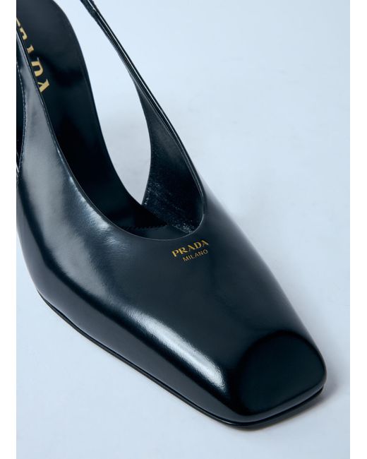 Prada Blue Decolette Leather Heels
