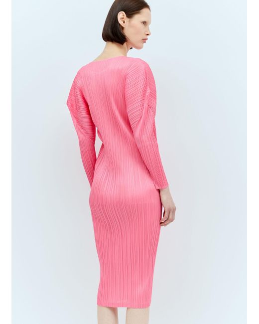 Pleats Please Issey Miyake Pink Monthly Colors: February Midi Dress