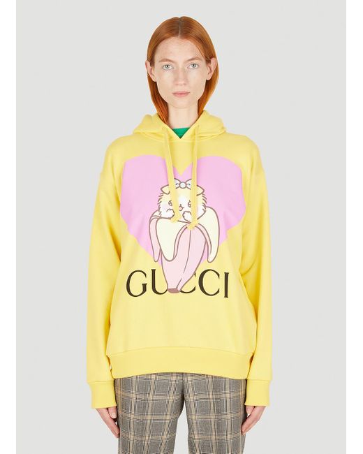 Gucci Yellow Banana Cat Hooded Sweatshirt