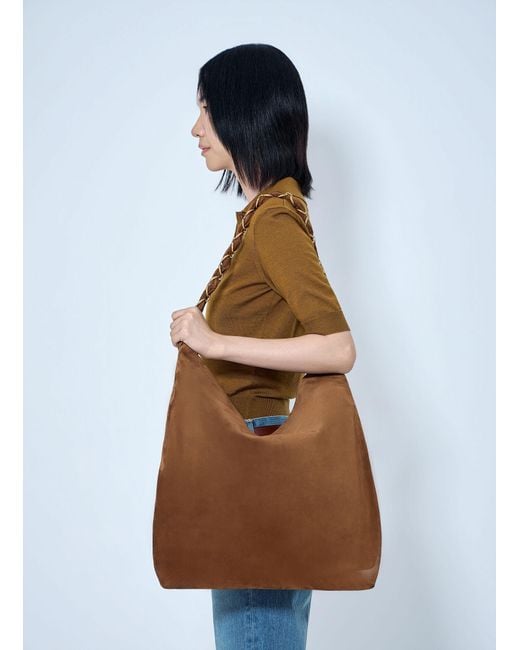 Saint Laurent Brown Amalia Suede Shoulder Bag