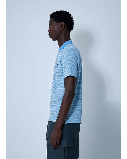 Prada Blue Striped Polo Sweater for men