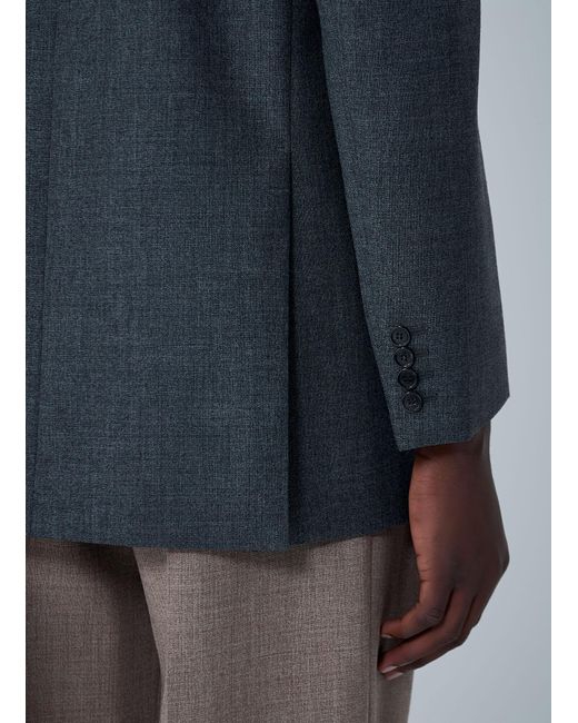 Saint Laurent Gray Double-Breasted Wool Blazer for men