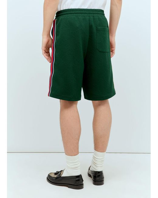 Gucci Green Gg Jacquard Jersey Shorts for men