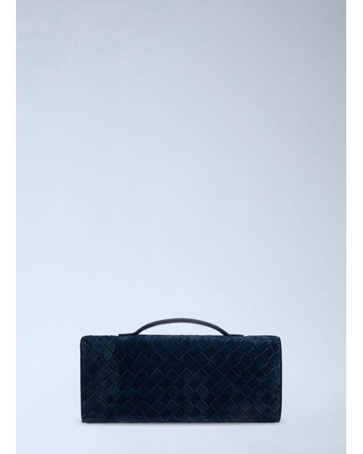 Bottega Veneta Blue Long Andiamo Clutch
