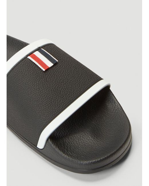 thom browne black flag pool slides