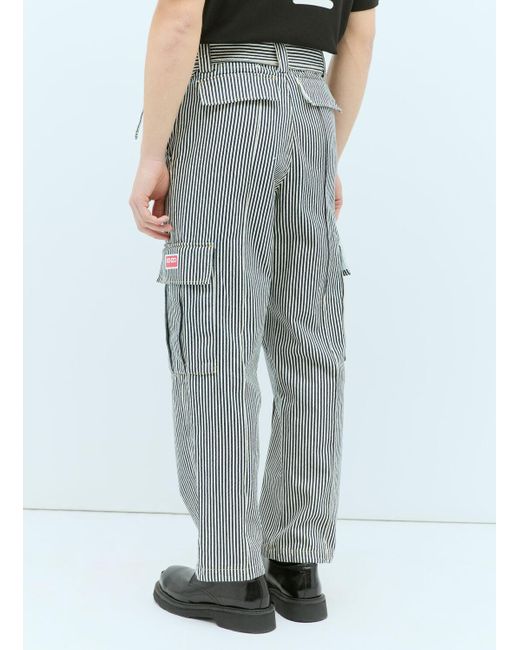 KENZO Blue Striped Army Jeans for men