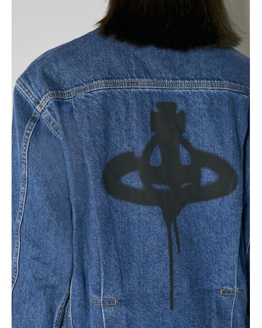 Vivienne Westwood Spray Orb Marlene Denim Jacket in Blue | Lyst