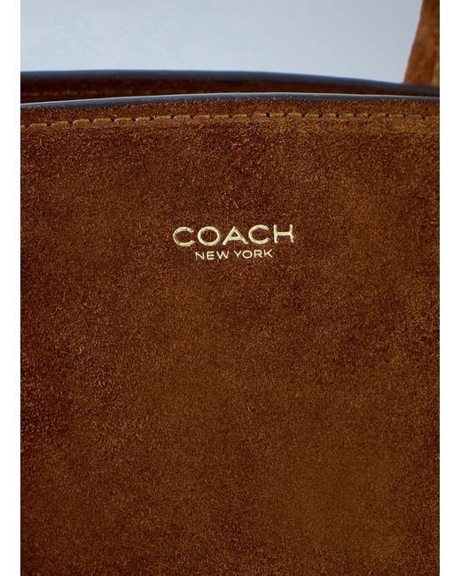 COACH Brown Suede Empire Carryall Bag 34