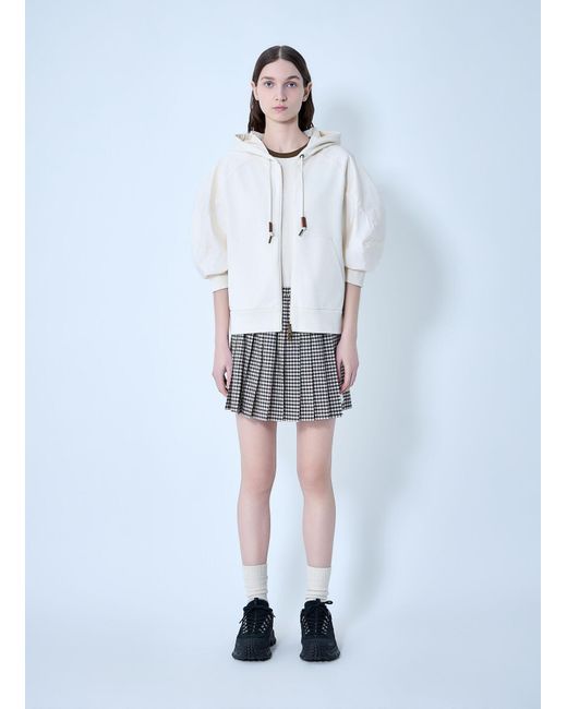 Moncler White Hooded Zip-Up Sweatshirt