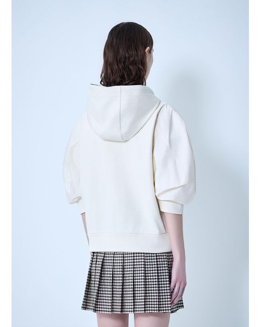 Moncler White Hooded Zip-Up Sweatshirt