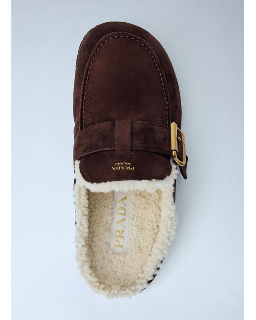 Prada White Suede Mules