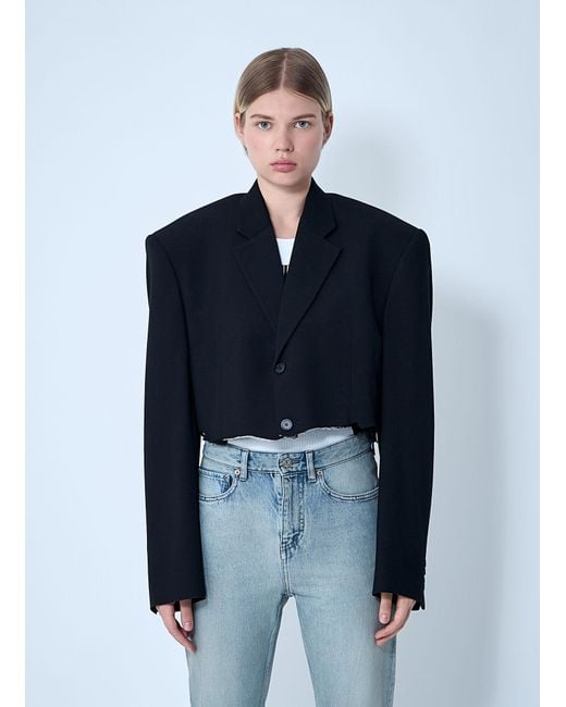 Balenciaga Blue Cut-Off Blazer
