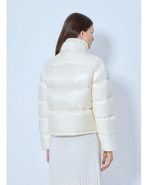 Moncler White Tepice Short Down Jacket