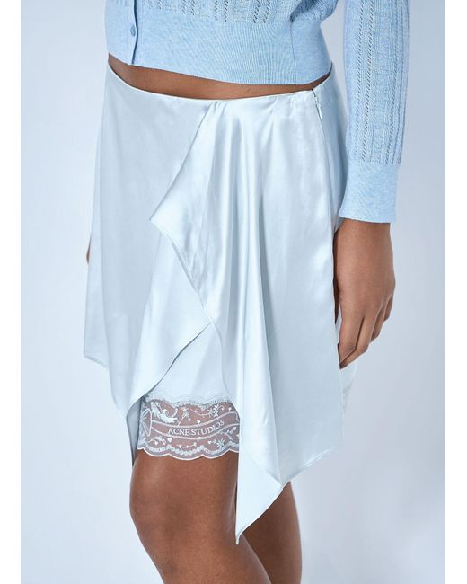 Acne Blue Asymmetric Wrap Skirt