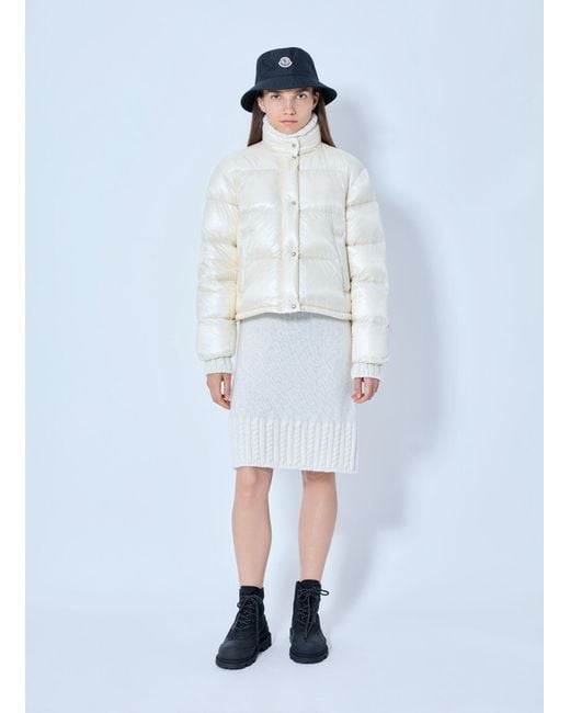 Moncler White Tepice Short Down Jacket