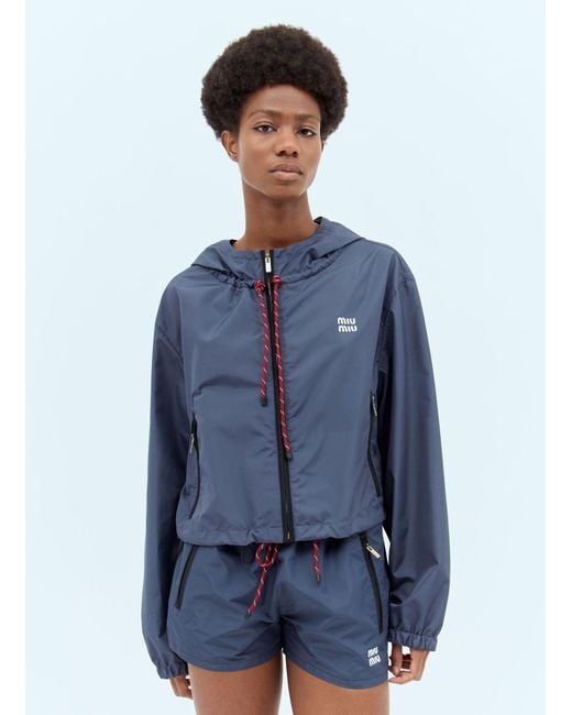 Miu Miu Blue Technical Blouson Jacket