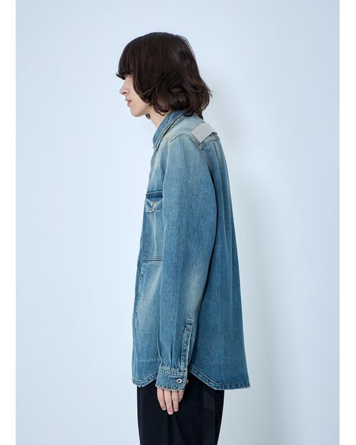 Rick Owens Blue Drkshdw Denim Overshirt Jacket for men