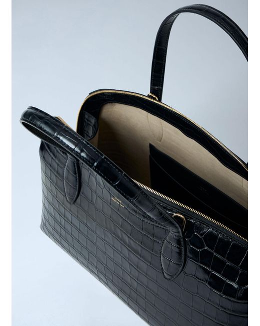 Totême Blue Croc-Embossed Day Tote Bag