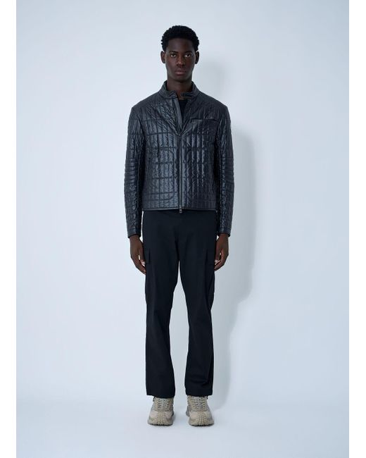Moncler Blue Lasne Biker Jacket for men