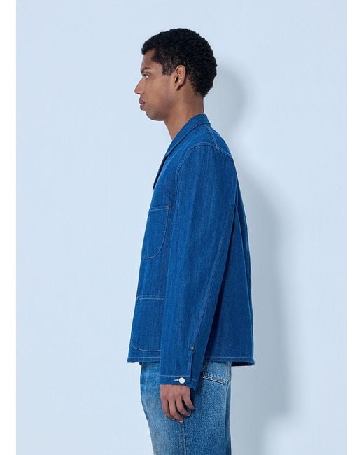 Levi's Blue Denim Button-Down Jacket for men