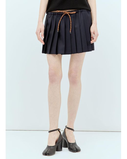 Miu Miu Black Pleated Batavia Skirt