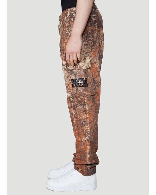 Stone Island Paintball Camo Cargo Trousers in Brown for Men | Lyst