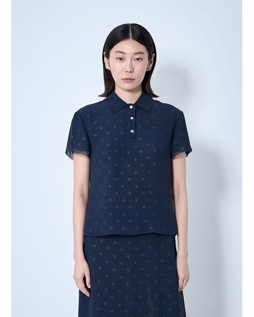 Acne Blue Mesh Layered Top