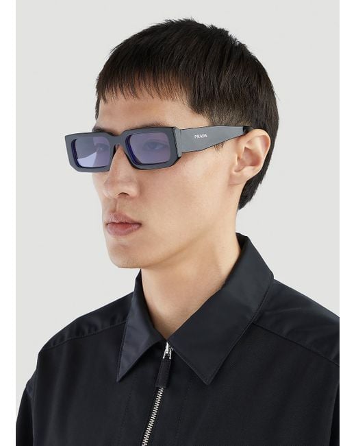 Prada Square Frame Pr 06ys Sunglasses in White for Men | Lyst