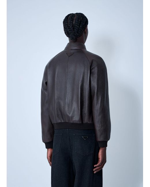 Prada Blue Leather Jacket for men