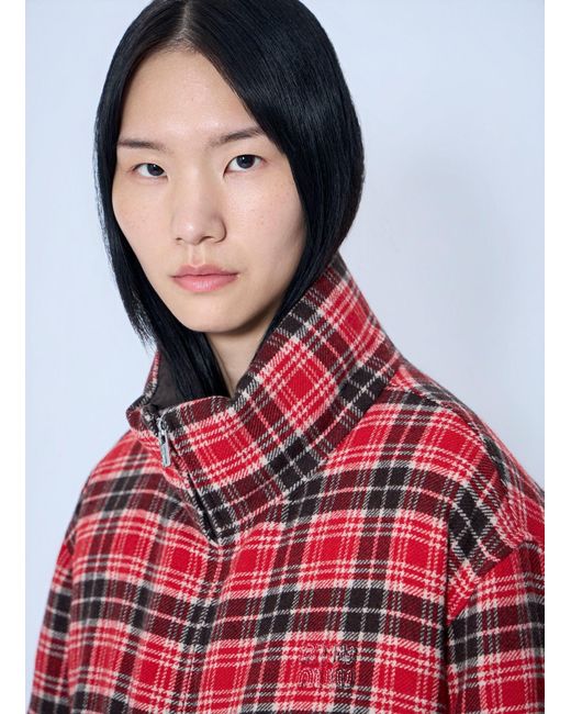 Miu Miu Gray Padded Jacket With High Collar