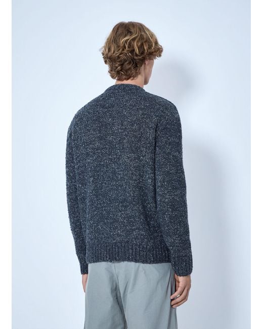 Stone Island Blue Crewneck Wool-Blend Sweater for men