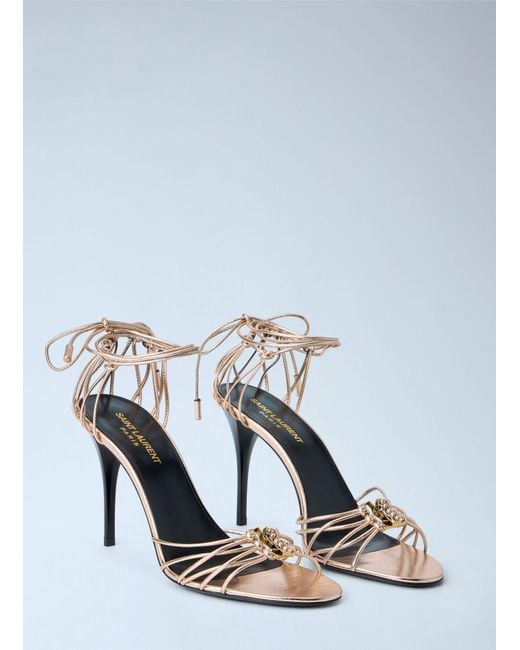 Saint Laurent White Babylone Stiletto Sandals