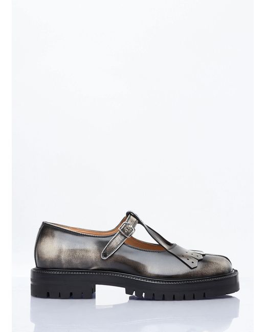 Maison Margiela Gray Tabi Country Mary Jane Shoes