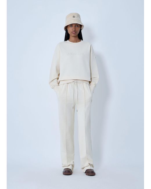 Moncler White Logo Motif Track Pants